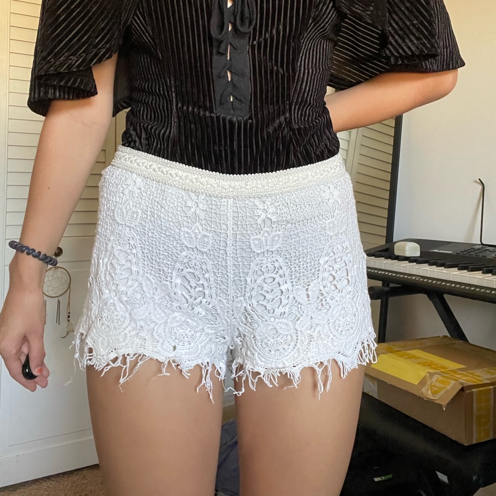 White lounge shorts
